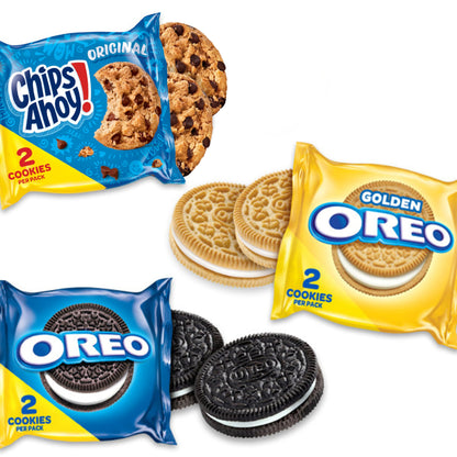 Nabisco Sweet Treats Cookie Variety Pack OREO, OREO Golden & CHIPS AHOY!, School Snacks, 30 Snack Packs (2 Cookies Per Pack)