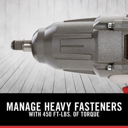 PORTER-CABLE Impact Wrench, 450 lbs of Torque, 1/2 Inch Hog Ring, 7.5-Amp, Corded (PCE211)