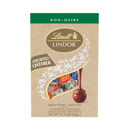 Lindt LINDOR Assorted OatMilk Chocolate Truffles, Non-Dairy Chocolate Truffles with Smooth, Melting Truffle Center, 15.2 oz.