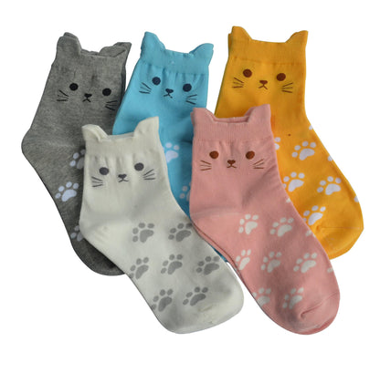 Jeasona Women's Cute Cat Socks Cat Gifts for Women Fun Animals Funny Funky Cotton