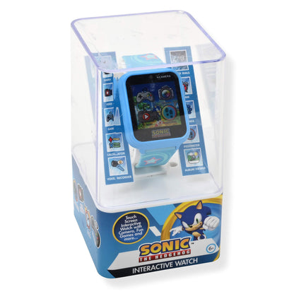 Accutime Kids SEGA Sonic The Hedgehog Blue Educational Touchscreen Smart Watch Toy for Boys, Girls, Toddlers - Selfie Cam, Learning Games, Alarm, Calculator, Pedometer (Model: SNC4133AZ)