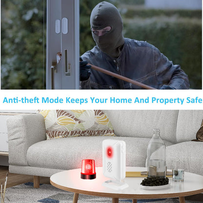 GREENCYCLE Door Chime, Wireless Door Open Chime, Door Open Contact Alarm Rechargeable, Door Sensor with Adjustable Volume, 600ft Range, 36 Chimes and Mute Mode LED Flashing, for Home/Office/Store