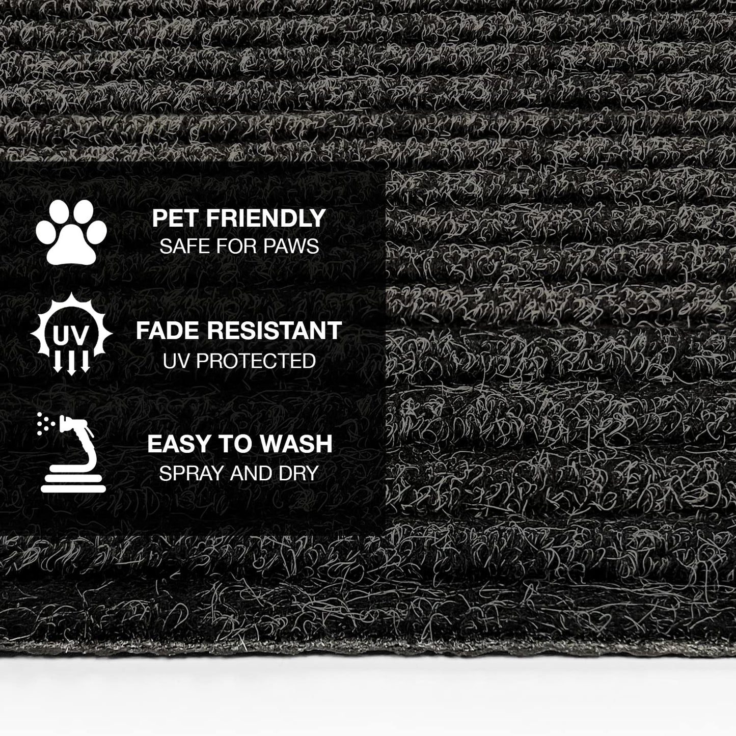Prest-O-Fit 2-0420 Ruggids RV Step Rug Black Granite 23 In. Wide 19 - Inch X 23 - Inch