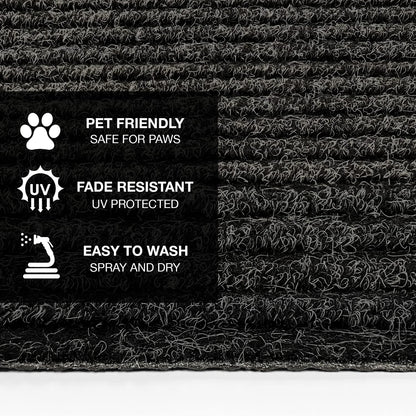 Prest-O-Fit 2-0420 Ruggids RV Step Rug Black Granite 23 In. Wide 19 - Inch X 23 - Inch