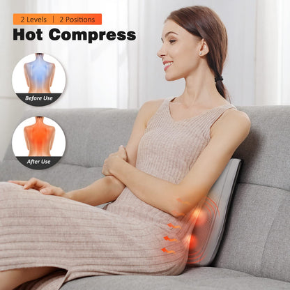 Neck and Shoulder Massager with Heat, Shiatsu Massage Pillow with 3D Deep Tissue Kneading for Back Legs Foot Body Pain Relief,at Home Office Car, Gift for Mom & Dad