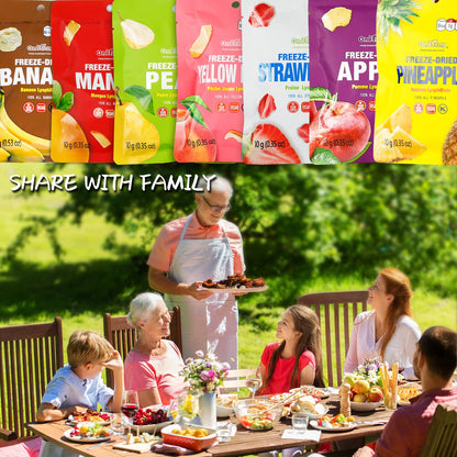 ONETANG Freeze-Dried Mixed Fruit, 12 Pack Single-Serve Pack, Non GMO, Kosher, No Add Sugar, Gluten free, Vegan, Holiday Gifts, Healthy Snack 0.35 Oz