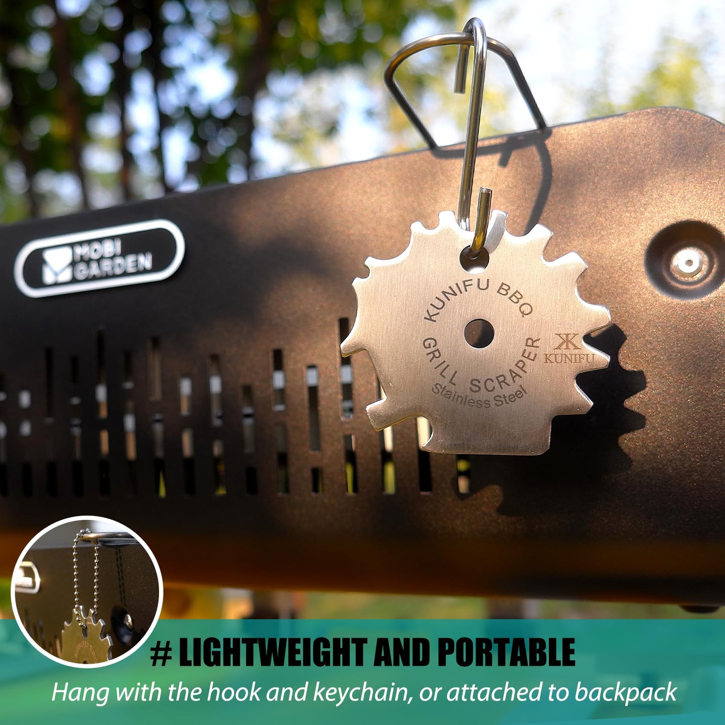 KUNIFU BBQ Grill Scraper, Stocking Stuffers, Bristle-Free for Griddle, Kitchen Gadgets Cleaner, Camping Accessories, Ideal Gifts for Christmas, for Men, Dad, Husband, Boyfriend, Fathers Day