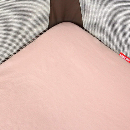 Pack n Play Sheets Girl, 100% Cotton Flannel, Fitted Portable Mini Crib Sheet for Girls Boys, Ultra Soft Breathable Convertible Playard Mattress Cover, Playard Playpen Sheet, Pink