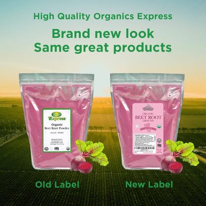 HQOExpress Organic Beetroot Powder - Organic Superfood - Nitric Oxide Booster - Non-GMO - Kosher - Sustainably Grown - 34oz Chef Jar