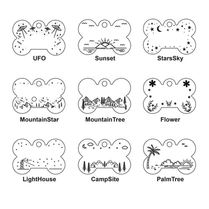 Personalized Dog Tag with 5 Lines of Custom Deep Engraved Durable Stainless Steel Pet ID Name Tag Designer Regular Size Bone