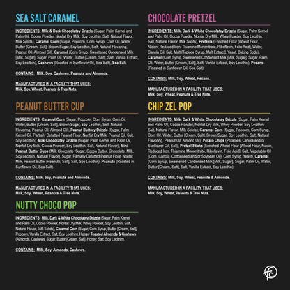 Funky Chunky | Gourmet Chocolate Popcorn Gift Box | Caramel, Nutty Choco Pop, PB Cup, Chip Zel Pop, Choc Prezel Flavors | 5oz Bags (5) Gift Box