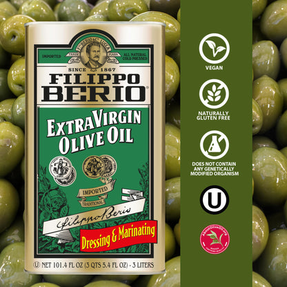 Filippo Berio Cold Pressed Extra Virgin Olive Oil, 101.4 Ounce Tin