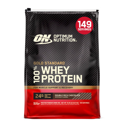 Optimum Nutrition Gold Standard 100% Whey Protein Powder, Double Rich Chocolate 10 Pound (Packaging May Vary)
