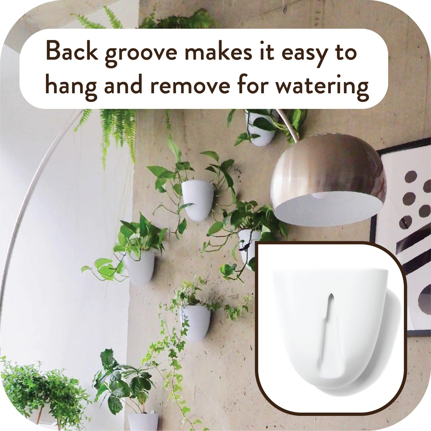 PlantPod Luxe Self-Watering Wall Planters (Set of 3) - Easy to Water and Install - Lightweight - Design Your Own Vertical Garden - Wall Planters for Indoor Plants