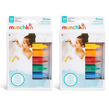 Munchkin® Draw™ Bath Crayons Toddler Bathtub Toys, Non-Toxic and Washable, For Kids 36 Months and Up, 10 Count