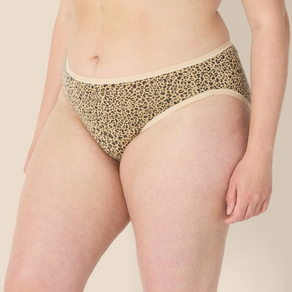 Amazon Essentials Women's Cotton Bikini Brief Underwear (Available in Plus Size), Pack of 6, Animal Print/Leopard/Multicolor/Stripe, Large