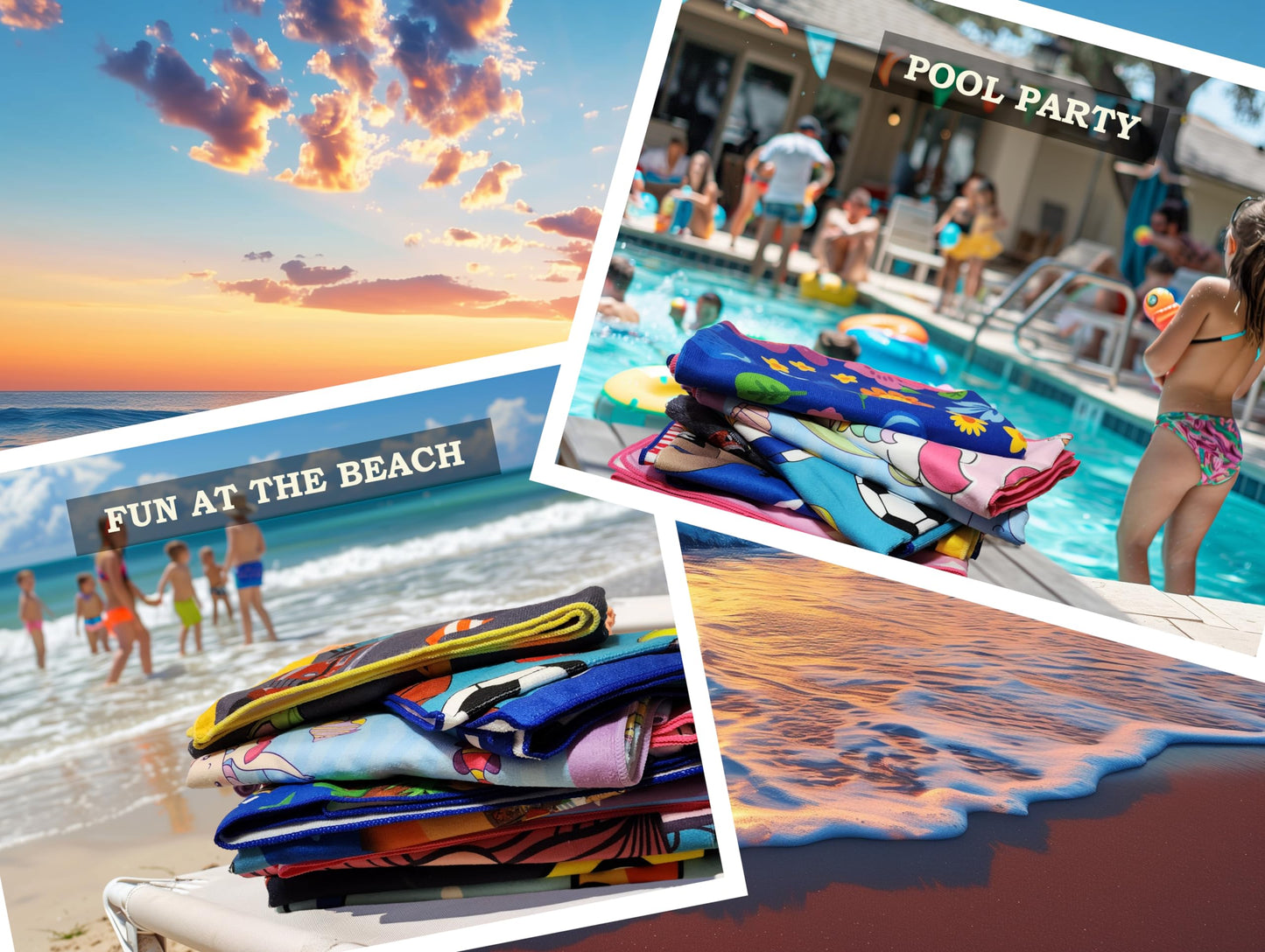 Microfiber Beach Towel for Kids - Thin and Large (30"x60")- Gymnastics -Absorbent, quick dry, sand free, lightweight, blanket- toddler, girls, boys - For Sports, Pool, Picnic, Camping, Travel, Swim