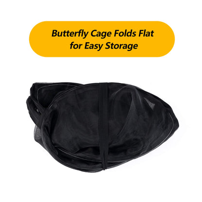 30" Heavy Duty Monarch Butterfly Habitat, Outdoor Collapsible Insect Mesh Cage Terrarium Pop-up with Zipper Protection