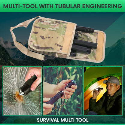 Pathway North Survival Shovel Stainless Steel Folding Multi-Tool Survival Flashlight – Equipment for Outdoor With Self Defense Hiking Stick Hunting Emergency Survival Kit For Backpacking, Camping Gear