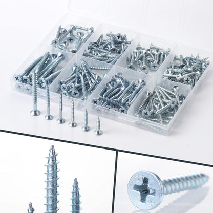 Mr. Pen- Wood Screws Assortment Kit, 152 pcs, Silver, Phillips Tips, Assorted Wood Screws, 6 Sizes (2”, 1-1/2”, 1-1/4”, 1”, 3/4”, 1/2”)