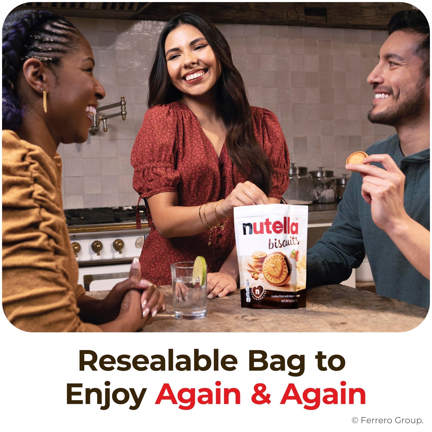 Nutella Biscuits, 20 Count Cookies, Hazelnut Spread with Cocoa, Kids Snacks, 9.7 oz