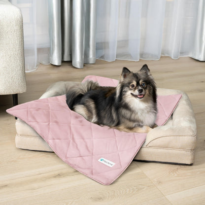 PetAmi Premium Cooling Dog Blanket | Lightweight Fluffy Pet Throw Blanket Bed Cover for Dogs, Cat, Puppies | Pet Blanket Furniture Protector Couch Sofa | Reversible Fuzzy Cozy | 24x32, Pink