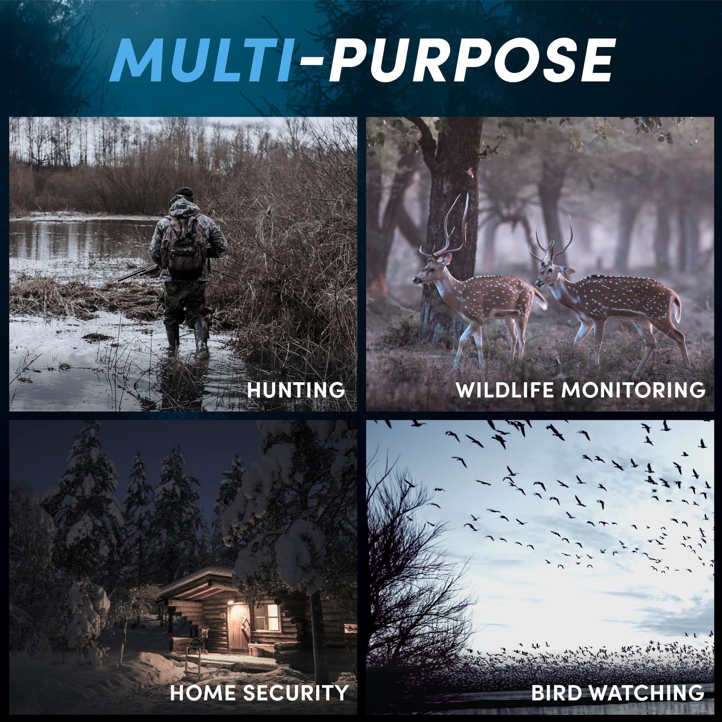 4K Night Vision Goggles, Rechargeable Night Vision Goggles, 3'' Digital Infrared Night Vision with 32GB Memory Card