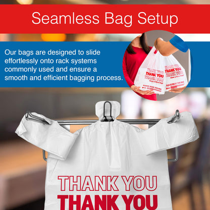 Reli. Plastic Bags Thank You (1050 Count) | White Grocery Bags with Handles | Shopping (Plastic)
