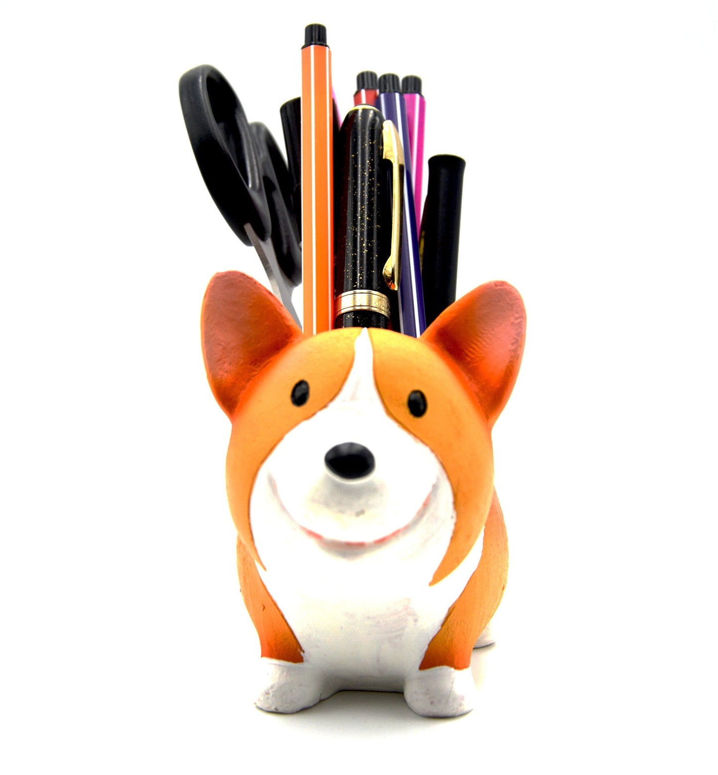 MONMOB Creative Corgi Pen Pencil Brush Holder Pot Stylish Storage Container Desk Accessories Organizer Decoration Succulent Plant Pot Office School Gift