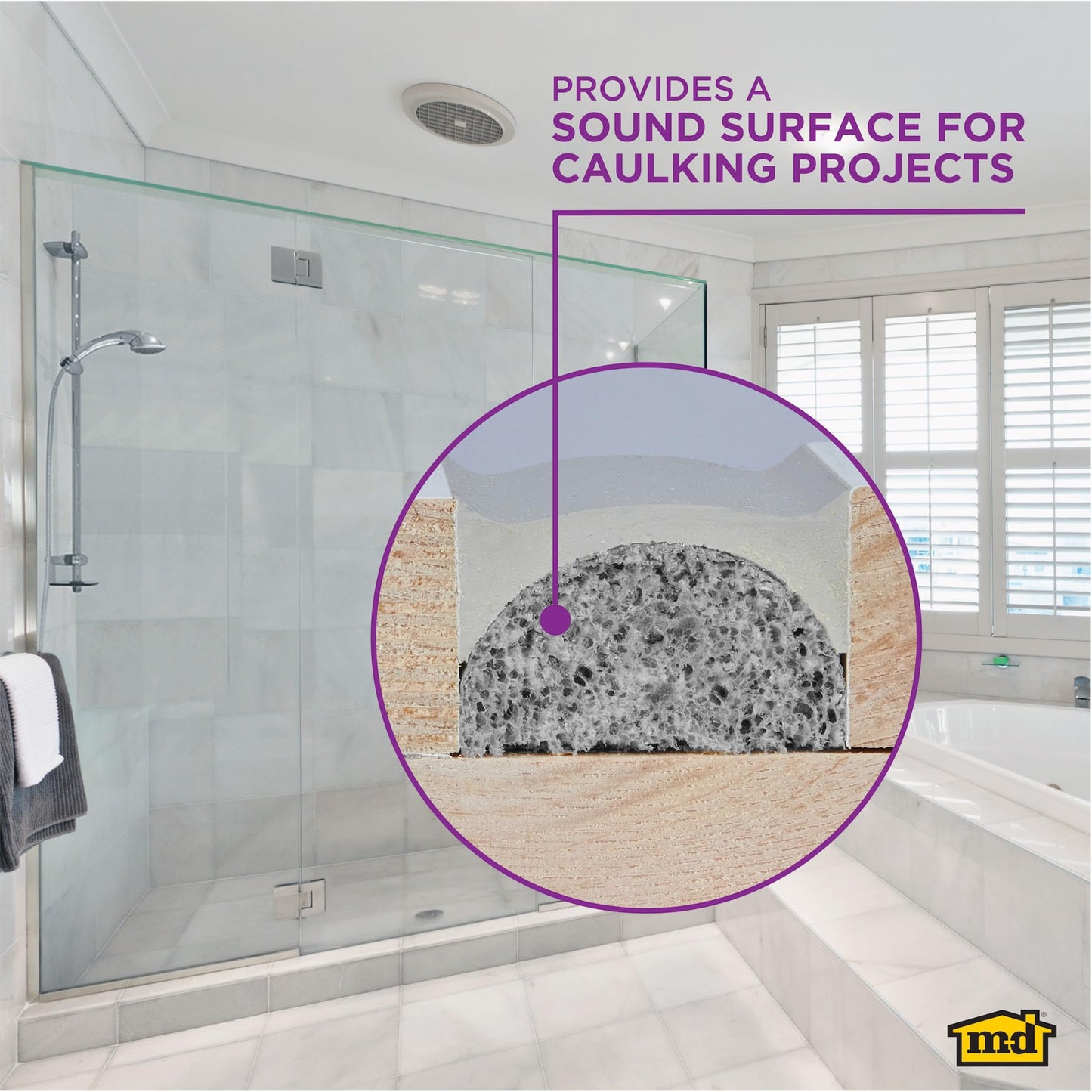 M-D Building Products - Versatile Gray Foam Backer Rod Set 1/2in x 20ft - Essential Caulk Saver for Sealing Concrete Gaps, Expansion Joints, and Crack Filling (71480)