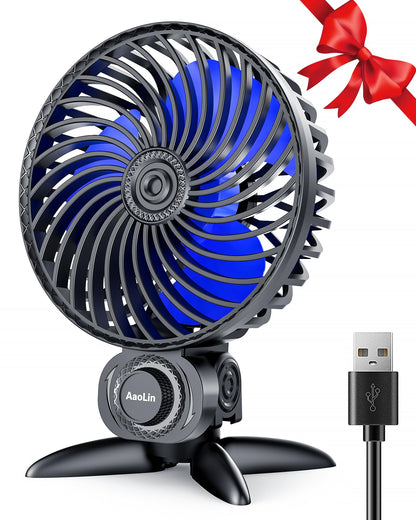 AaoLin USB Small Fan, Desk Fans with CVT Variable Speeds, Strong Cooling Airflow, Quiet Portable, Desktop Mini Personal Fan for Room, Home,Office, Bedroom-USB Powered
