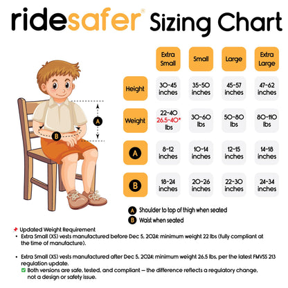 RideSafer - Small Black, Lightweight, Compact, Portable Car Seat - Perfect for Travel and Everyday Child Safety