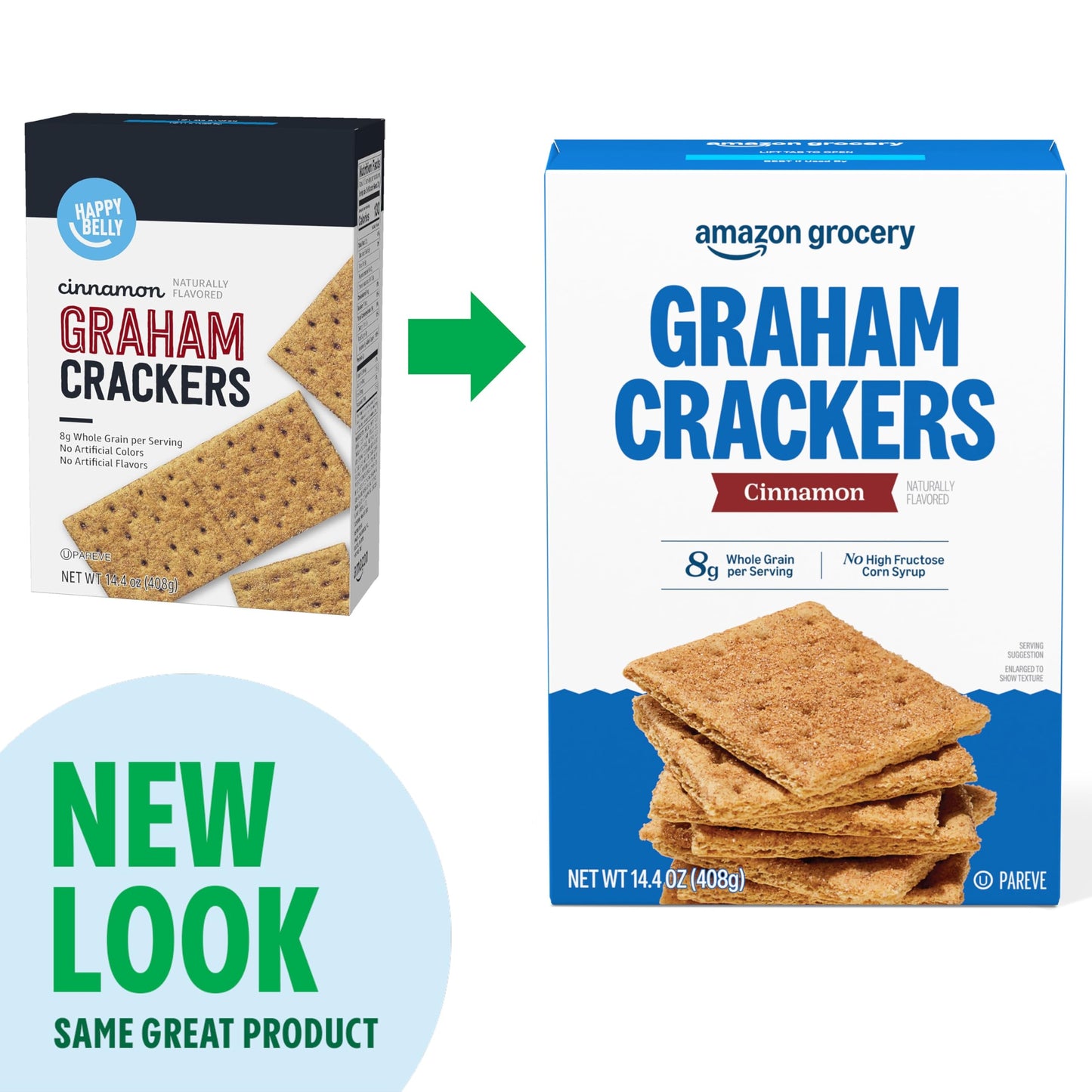 Amazon Grocery, Cinnamon Graham Crackers, 14.4 Oz (Previously Happy Belly, Packaging May Vary)