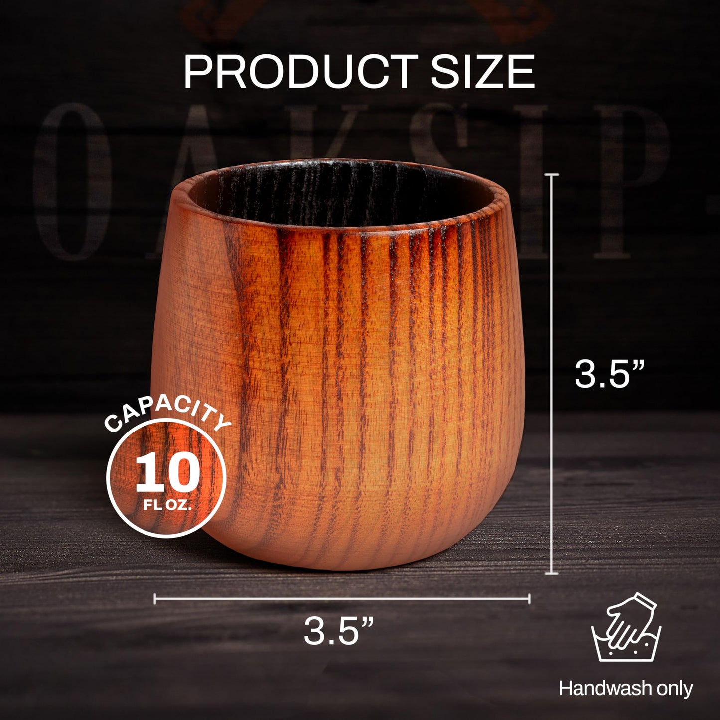 Oaksip The Original Charred Wooden Bourbon Drinking Glass | Charred Old Fashioned Glass | Bourbon Gifts for Men, Dad, or Brother | Whiskey Gifts