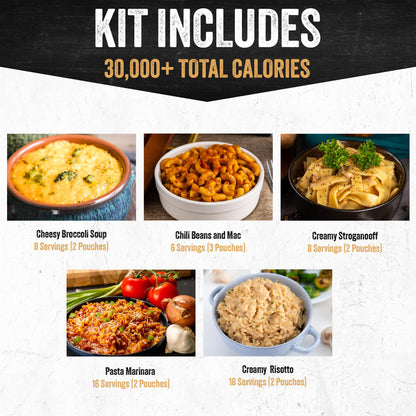 Ready Hour 120 Serving Entree Bucket-Freeze Dried Emergency Food Supply-Survival Meals with Long Shelf Life-Prepper Essentials for Disaster, Camping, Hiking, or Outdoor Use