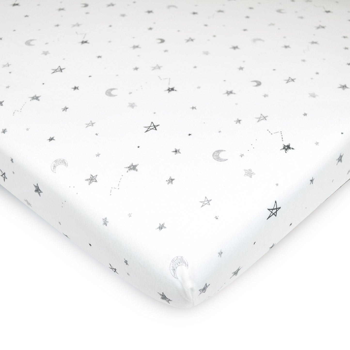 American Baby Company 3 Pack 100% Natural Cotton Fitted Mini Crib Sheets 38" x 24" - Soft & Breathable Small Nesting Portable Sheets, Fits Pack N Play Mattresses, Gray Star/Zigzag, for Boys & Girls