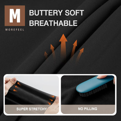 MOREFEEL 3 Pack Biker Shorts Women with Pockets – 5" Tummy Control High Waisted Workout Gym Yoga Athletic Shorts