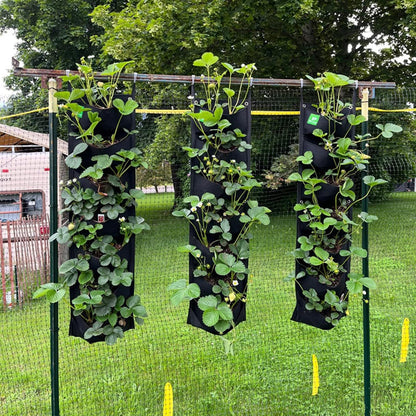 MEIWO 7 Pocket Hanging Planter for Outdoor Plants, 1 Pack Vertical Wall Planter, Balcony Planter, Railing Planter, Garden Balcony Decor