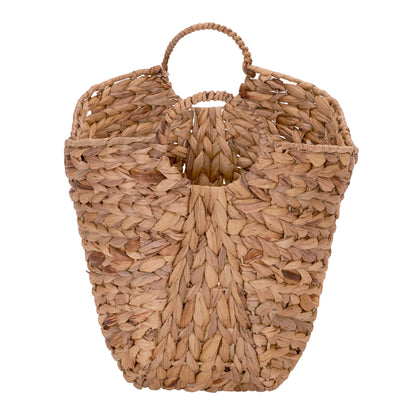Household Essentials ML-4002 Tall Water Hyacinth Wicker Basket with Handles | Natural, Brown, Natural