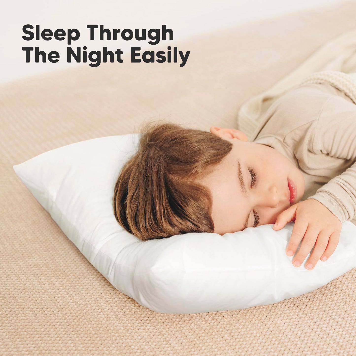 KeaBabies 2-Pack Toddler Pillow 13x18 - Soft Organic Cotton Kids Travel Bed Pillows for Sleeping, School, Nap, Machine Washable, Toddlers 2 to 5, Pillowcase Sold Separately (Soft White)