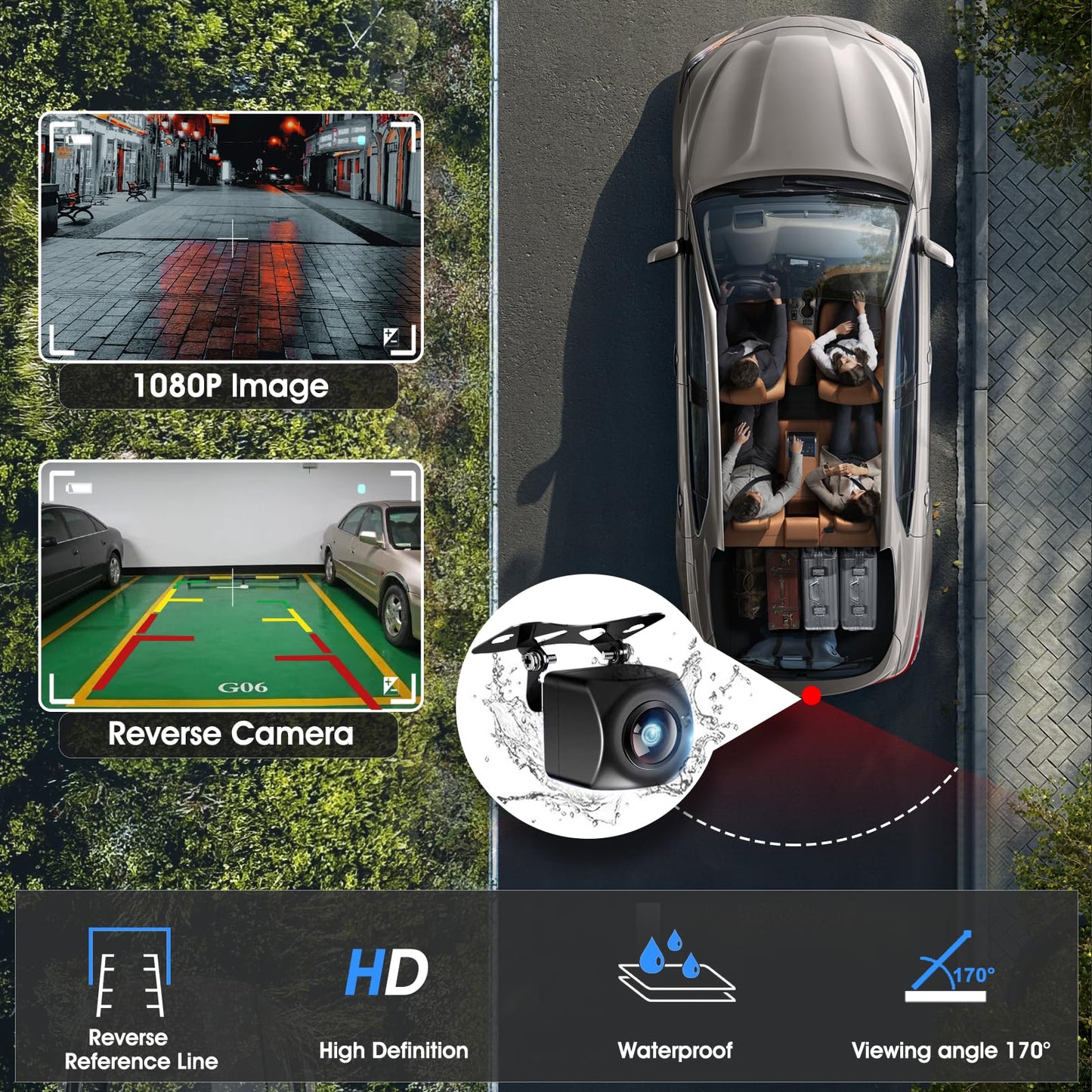 Portable Wireless Carplay Car Stereo, 7" HD Touchscreen for Car with Apple CarPlay & Android Auto with Backup Camera/Mirror Link/Voice Control/Bluetooth/GPS/AUX/FM Satellite Radio for All Vehicles