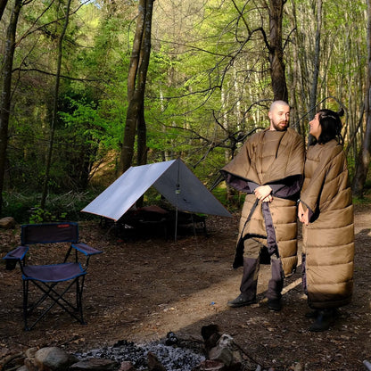 onewind Camping Sleeping Bag for Adults, Wearable Hammock Sleeping Bag Ultralight Backpacking Quilt with Draft Collar and Footbox, Lightweight Portable Camping Quilt Poncho, 78"*54", OD Green