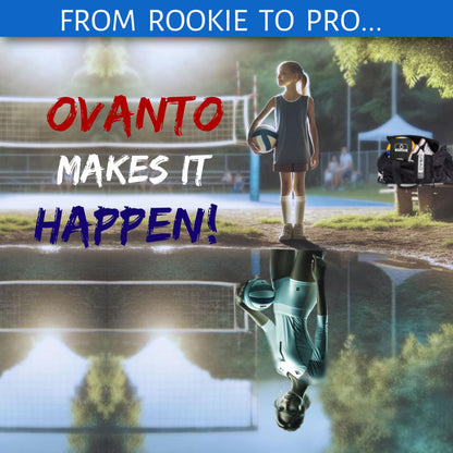 OVANTO Volleyball Training Equipment Aid – Adjustable Practice Hitting Rebounder in 4 Styles to Serve, Spike, Set, and Pass Like a Pro - Volleyball Practice Equipment Gift for Beginners & Experts