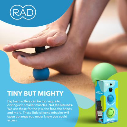 RAD Rounds – Extra Soft Yoga Deep Tissue Massage Ball Set – Myofascial Release Balls for Feet, Back, Neck, Jaw & Forearms – Trigger Point & Mobility Therapy (3-Pack)