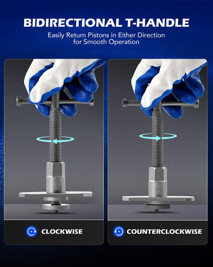 Orion Motor Tech 24pc Brake Caliper Compression Tool Set, Heavy Duty Brake Piston Compressor Tool and Wind Back Tool Kit for Brake Pad Replacement, Universal Disc Brake Caliper Tool Set with Blue Case