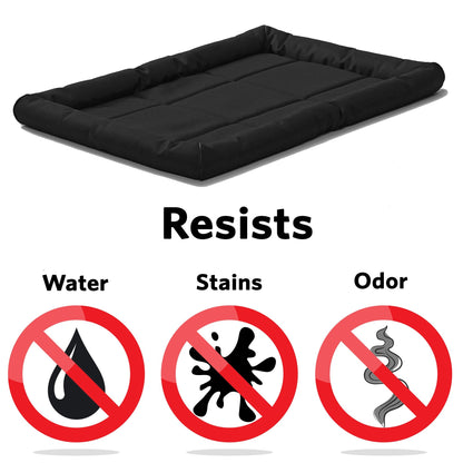 MidWest Homes for Pets Intermediate QuietTime MAXX Ultra-Rugged Dog Bed, Water & Odor Resistant, Bolstered Edge, Non-Slip Bottom, Fits 36-inch Crates, Black