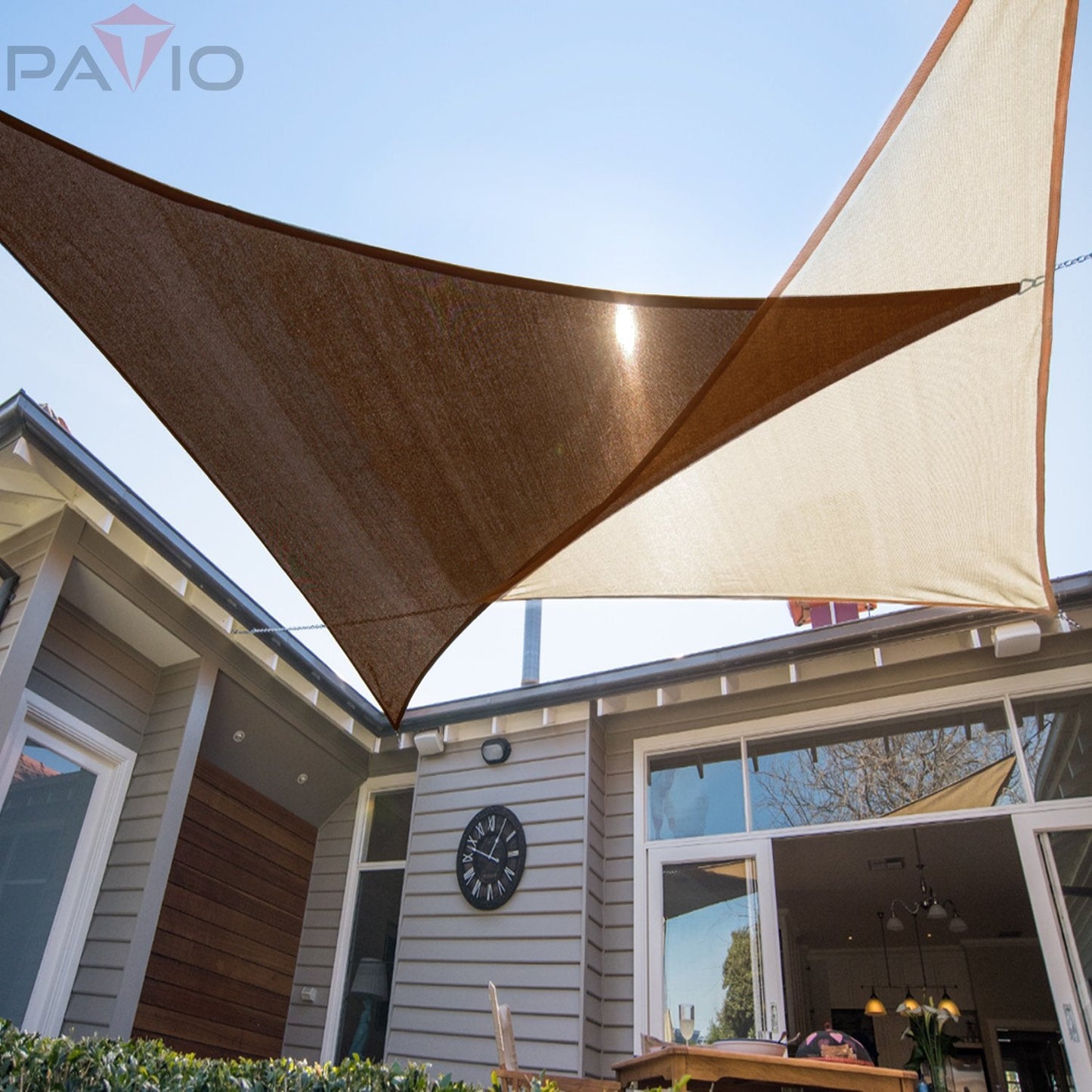 Patio Paradise 12' x 12' x 17' Brown Sun Shade Sail Triangle Right Canopy Shade Cloth for Garden, Heavy Duty Pergolas Cover UV Blocking Fabric for Outdoor Backyard Deck Pool