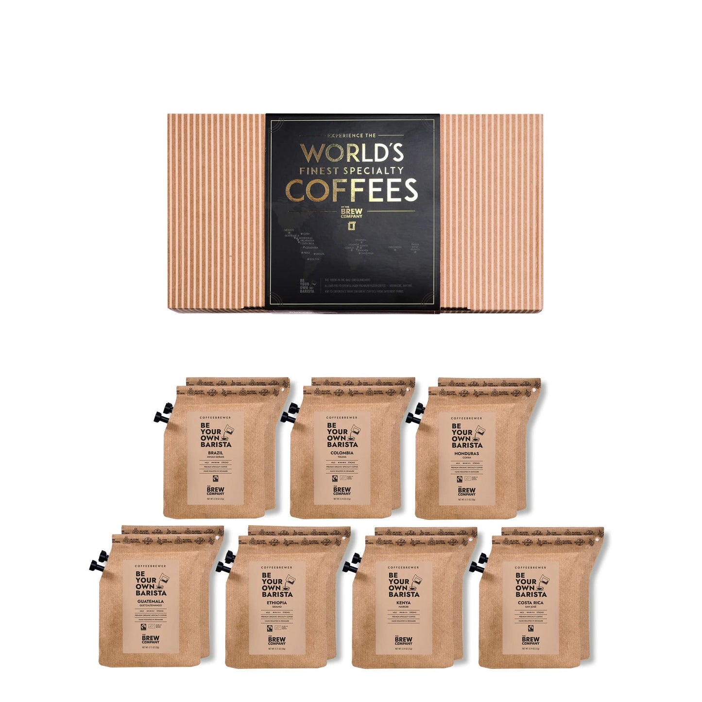Original Gourmet Coffee Gift Set for Men & Women - 14 World's Finest Single Origin Specialty & Organic Coffees in Innovative Brewers | Sampler Box for Coffee Lover to Brew & Enjoy Anytime, Anywhere