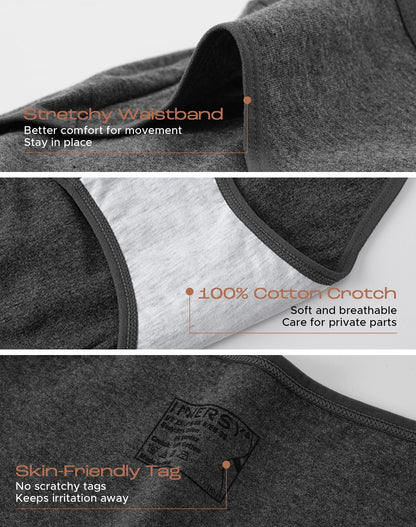 INNERSY Womens Underwear Cotton Hipster Panties Regular & Plus Size 6-Pack(Medium,Dark Vintage)