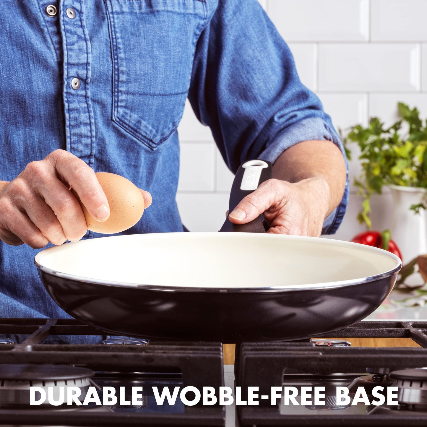 GreenPan Rio Healthy Ceramic Nonstick 12" Frying Pan Skillet, PFAS-Free, Dishwasher Safe, Black